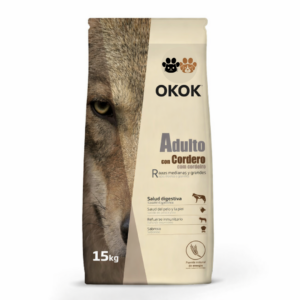 OKOK Adulto con Cordero 15kg – Alimento para Perros Medianos y Grandes