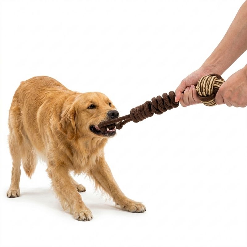 Juguete de Cuerda Mordedor para Perros "Okok" con Asa y Pelota de Nudos - Imagen 2