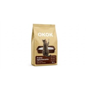 Arena Aglomerante de Bentonita para Gatos OKOK con Perfume a Lavanda – 10 L