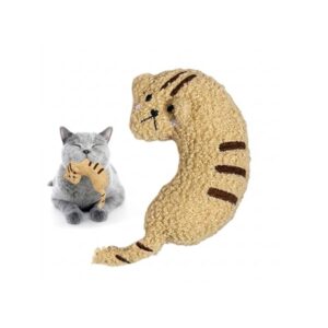 Almohada Juguete de Felpa Rizada para Gatos "Mini Tiger" con Catnip