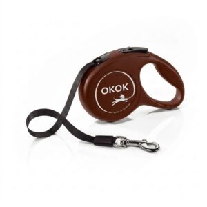 Correa Extensible Ergonómica para Perros OKOK – Modelo New Classic Marrón
